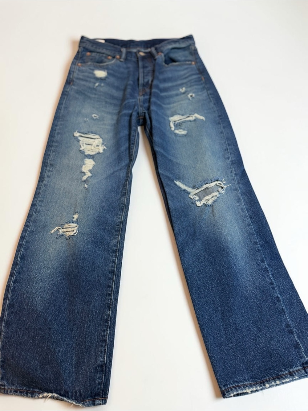 Gap '90s Loose Distressed Jeans Womens 28/28 Vintage Wash Wide Leg